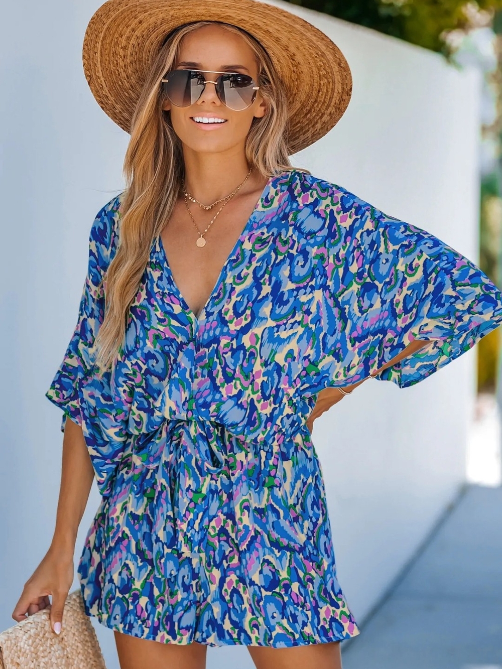 Cupshe
Women's Abstract Print Drawstring Romper